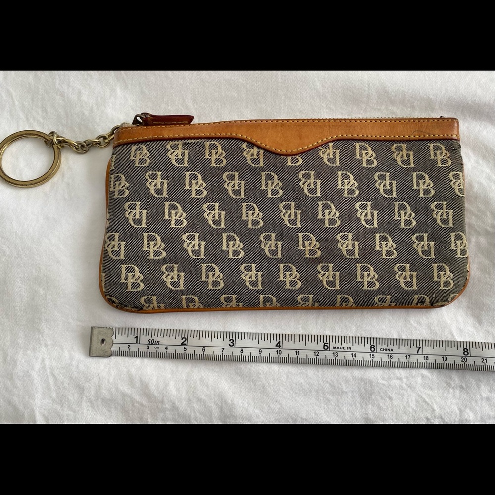 Dooney and Bourke Authentic Vintage  leather and canvas wristlet